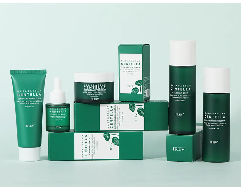 Private Label Skin Repair Centella Skin Care Kit Soothes Acne Face Care Centella Asiatica Extract Natural Facial Skin Care Set