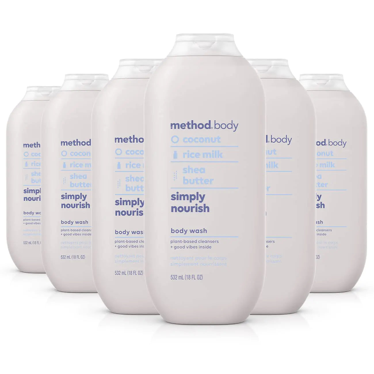 Method Body Wash Simply Nourish Paraben and Phthalate Free 18 oz (Pack of 6)