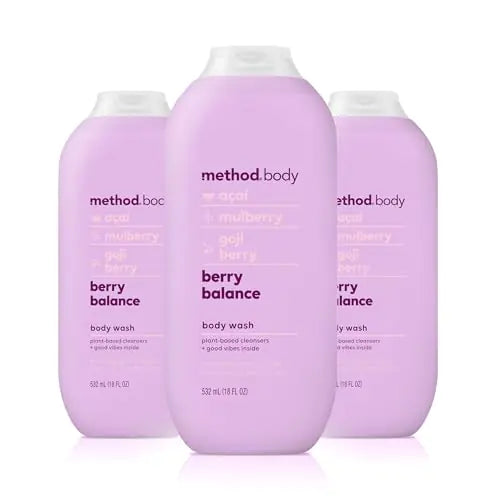 Method Body Wash Berry Balance 18 Ounces (Pack of 3)