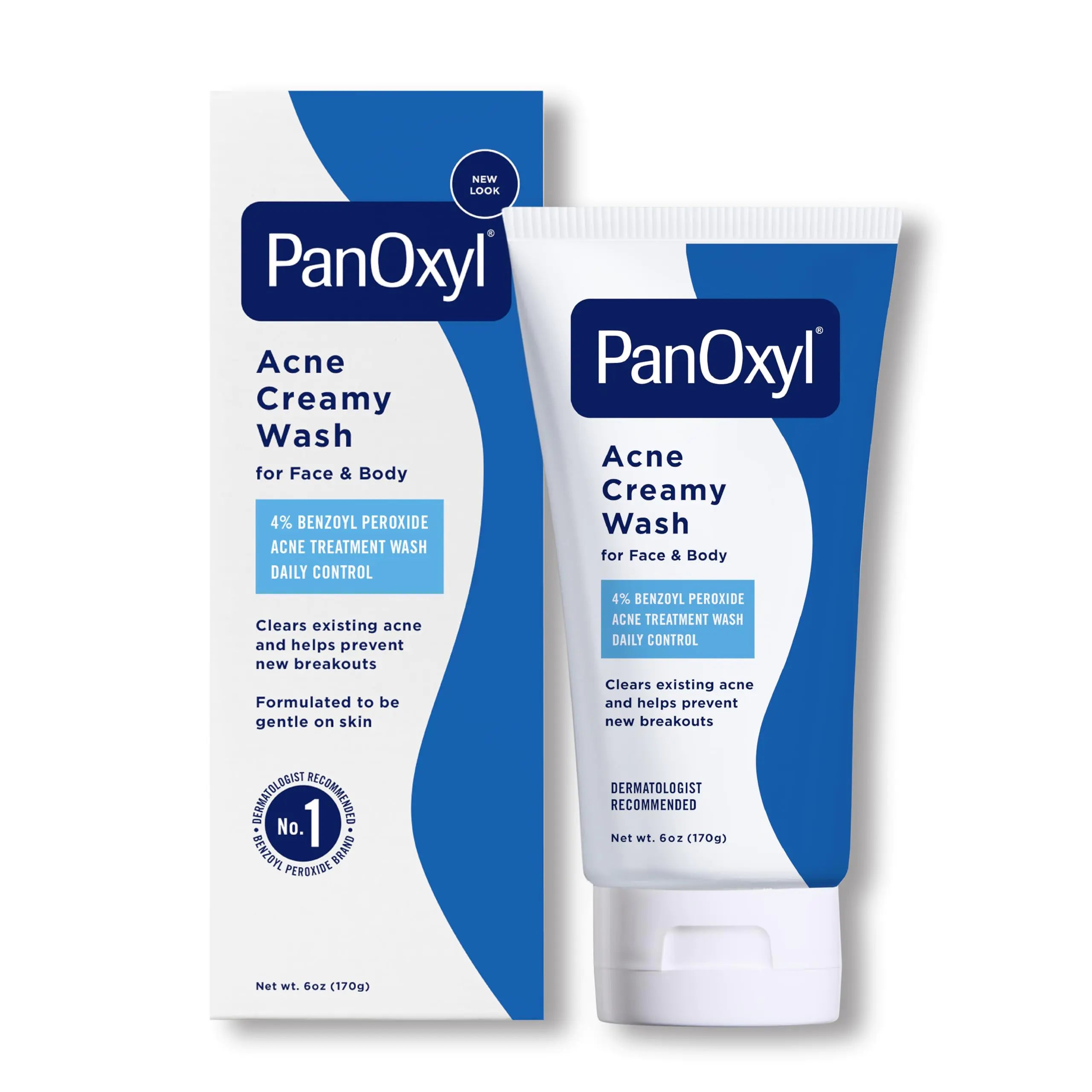 PanOxyl Antimicrobial Hydrating Acne Creamy Wash 4% Benzoyl Peroxide 6 Ounce