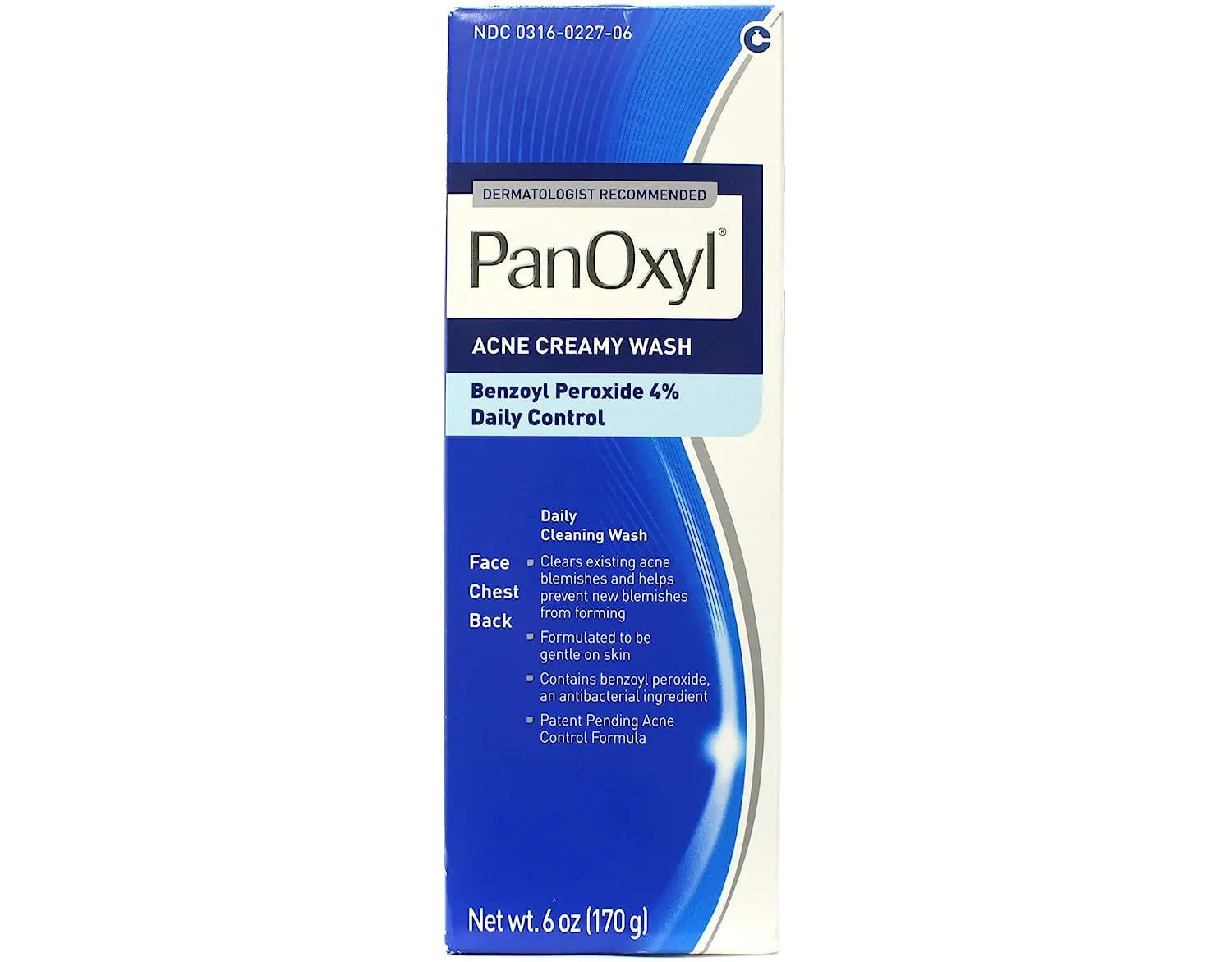 PanOxyl 4 Acne Creamy Wash 4% Benzoyl Peroxide 6 oz (Pack of 4)