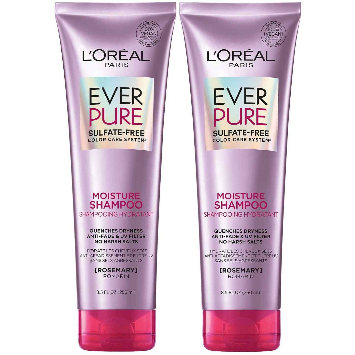 LOreal Paris EverPure Moisture Sulfate Free Shampoo for Color-Treated Hair 8.5 Ounce (Set of 2)