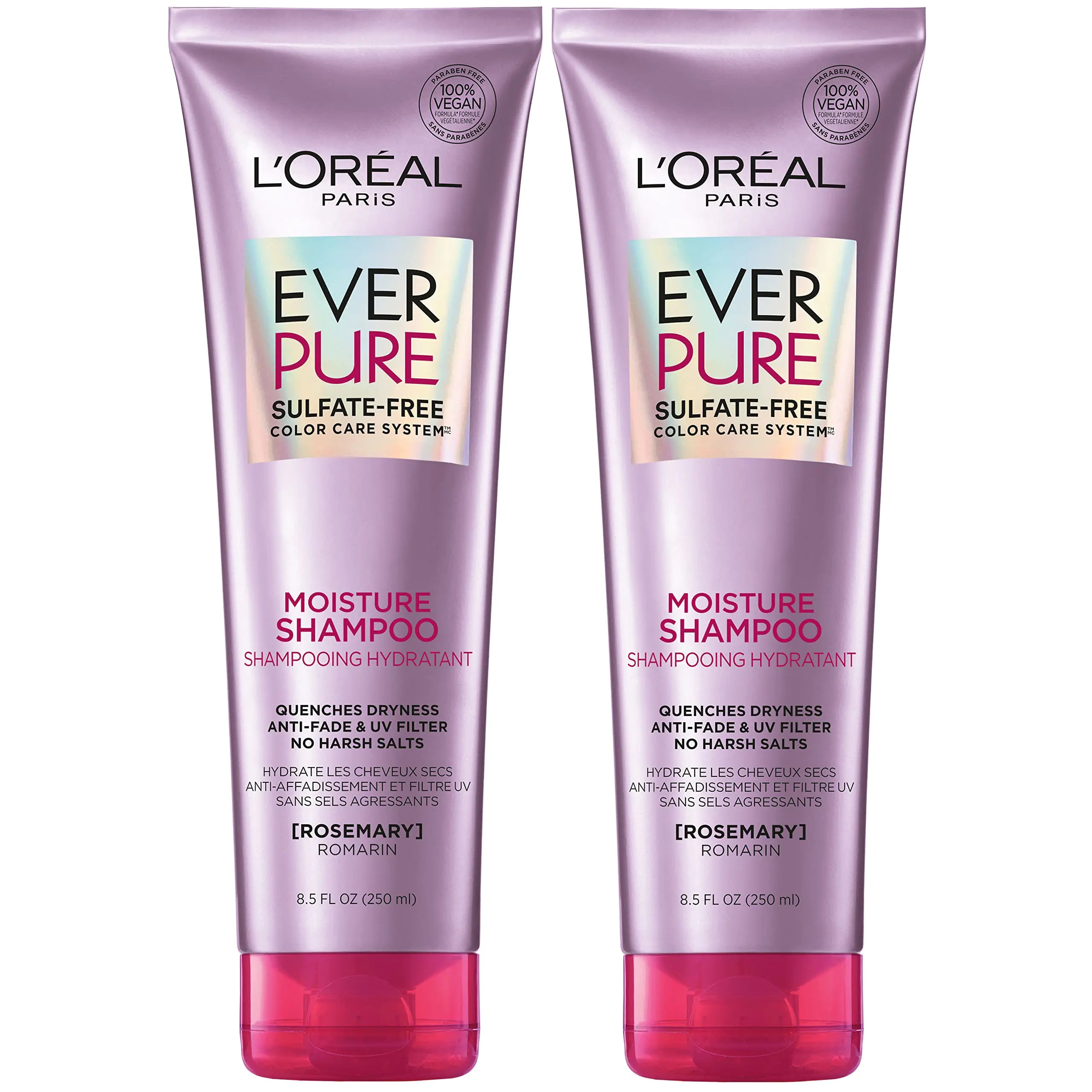 LOreal Paris EverPure Moisture Sulfate Free Shampoo for Color-Treated Hair 8.5 Ounce (Set of 2)