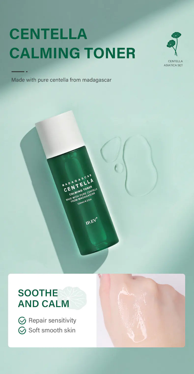 Private Label Skin Repair Centella Skin Care Kit Soothes Acne Face Care Centella Asiatica Extract Natural Facial Skin Care Set