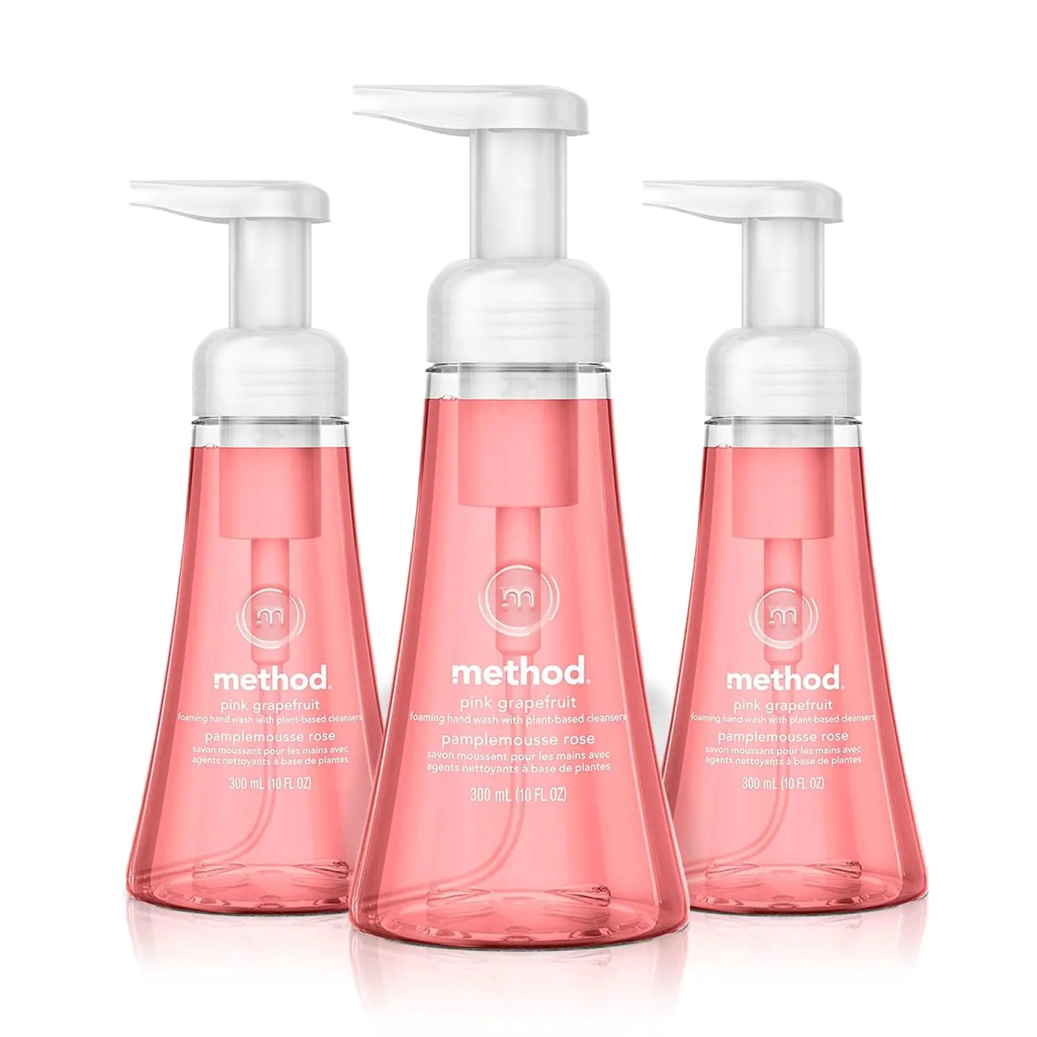 Method Foaming Hand Soap Pink Grapefruit 10 fl oz Biodegradable Formula (Pack of 3)